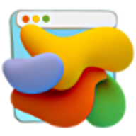 A stylized macOS window with red, yellow, and green blobs of color oozing out