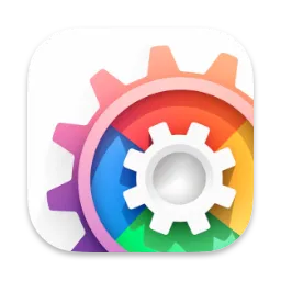 Browser Actions app icon, a multi-colored cogwheel on a white background